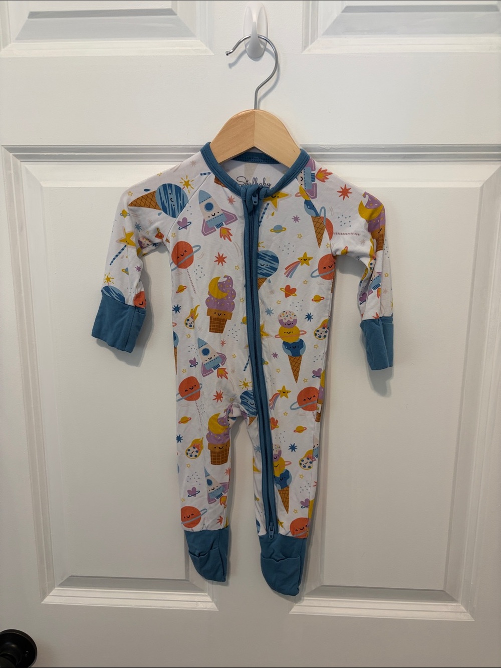 Soulbaby Bamboo White Space & Ice Cream Print One-Piece